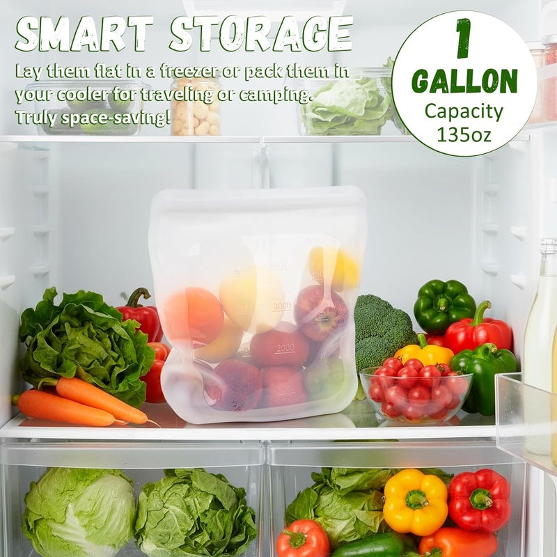 SiliSea Reusable Premium Silicone Food Storage Gallon Bag 135oz,XXL - 2 PCS Food Storage Bag,Freezer Container,Sous Vide,Kitchen Organization,And Meal Prep Bags Microwave,Dishwasher,Oven Safe, BPA Free - Image 5